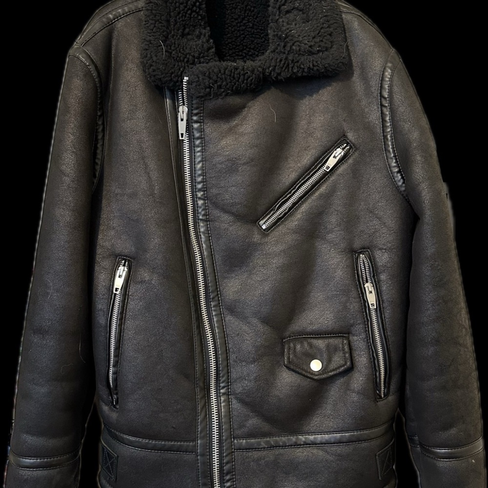Black Bomber Varsity Jacket with Plush Lining